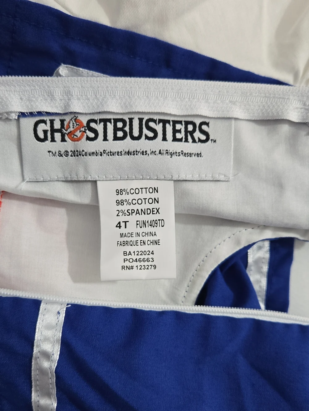 White Sailor Romper Costume with Blue Collar and Red Ties - Kids